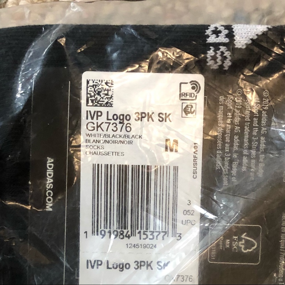 🎉 HP🎉 🆕 IVY PARK x adidas Logo Socks 3 Pack Medium - Picture 8 of 9